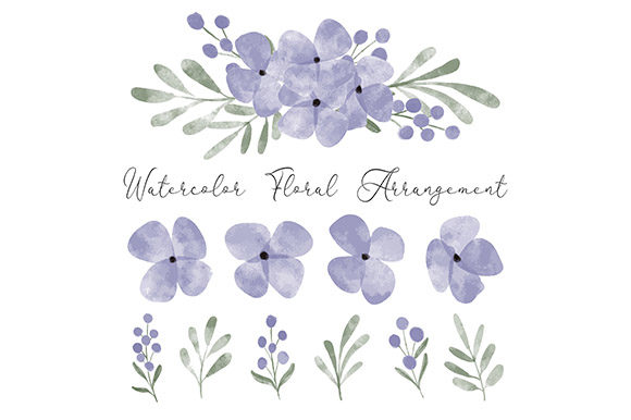 Discover the Versatility of Purple Flower Watercolor Element Set
