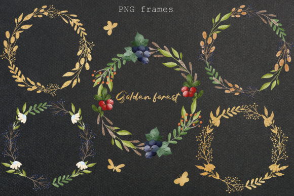 Enhancing Creativity and Branding with Watercolor Golden Frame PNG and Forest PNG