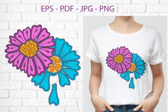 Exploring the Versatility of Bright Doodle Flower Sublimation Design