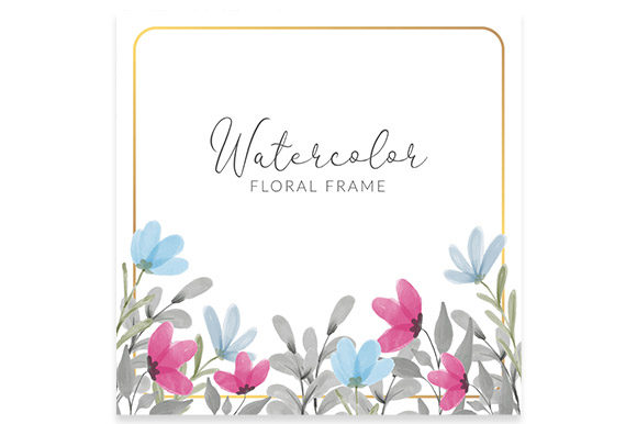 Watercolor Colorful Flower Square Frame: A Versatile Addition to Your Creative Toolkit