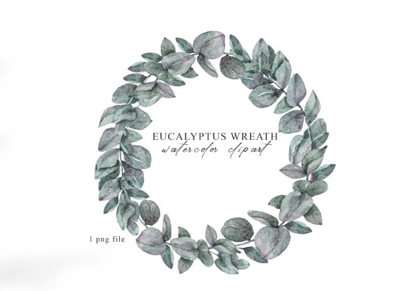 Watercolor Eucalyptus Wreath Clipart: A Versatile Design Element for Your Creative Projects