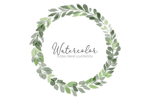 Watercolor Green Leaf Circle Wreath: A Versatile Design for Creative Projects