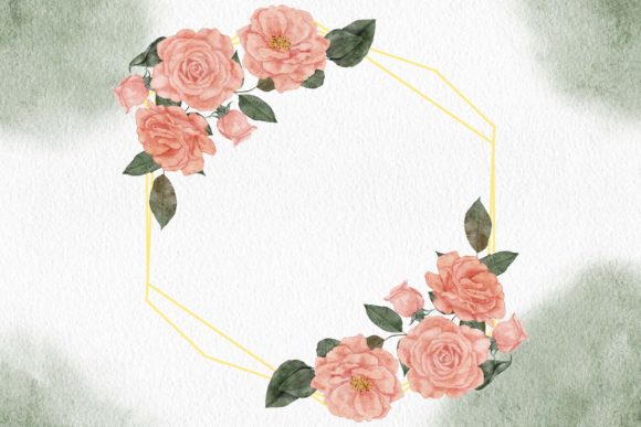 Watercolor Rustic Rose Flower Frame: A Versatile and Charming Floral Illustration