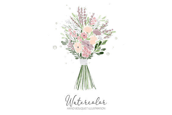 Wedding Hand Bouquet Flower Watercolor: A Versatile and Elegant Design Choice