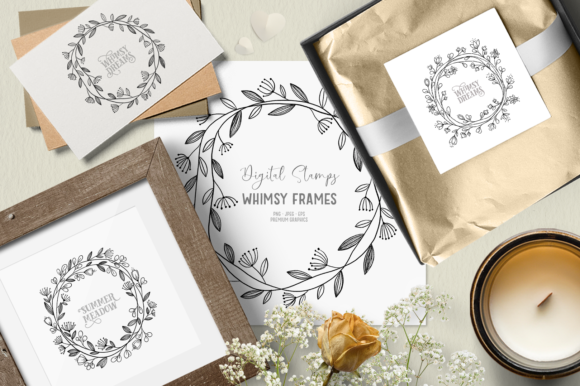 Whimsical Flower Frames: Elevate Your Creative Projects with Hand-Drawn Floral Wreath Clipart